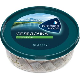 Сельдь Русское море, с укропом в масле, 500 г