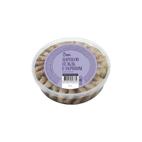 Сельдь тихоокеанская слабосолёная с укропом в масле, 200 г