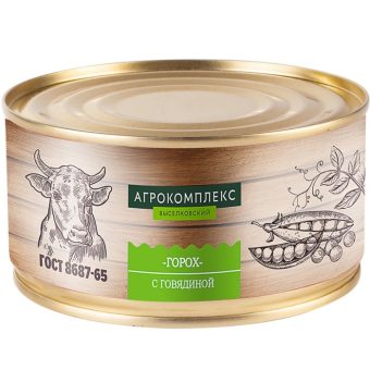 Горох с говядиной консервированный, 325 г