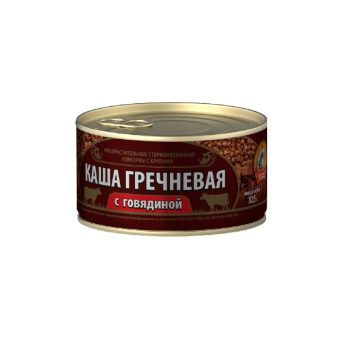 Каша Мясной Гурман гречневая с говядиной, 325 г