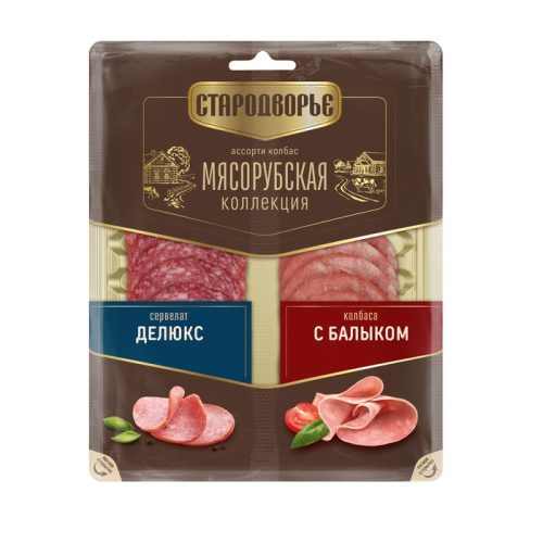 Колбаса Мясорубская коллекция Ассорти нарезка, 80 г