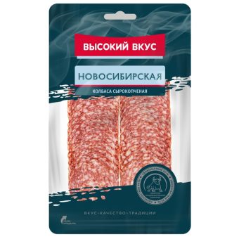 Колбаса Высокий вкус Новосибирская, нарезка, сырокопчёная, 100 г