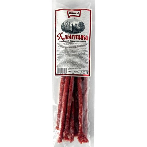 Колбаски Хлыстики, сырокопчёные, 100 г