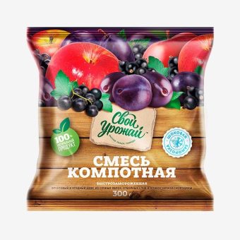 Компотная смесь № 10 слива, крыжовник, чёрная и белая рябина, 10 кг