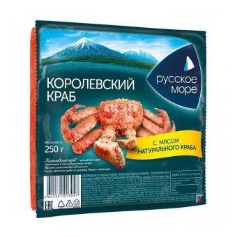 Крабовые палочки Русское море Кролевский краб с мясом краба, 250 г