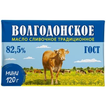 Масло Волгодонские традиции Традиционное сладко-сливочное несолёное 82.5%, 200 г