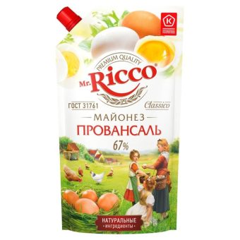 Майонез Мистер Рикко Провансаль 67%, 400 мл