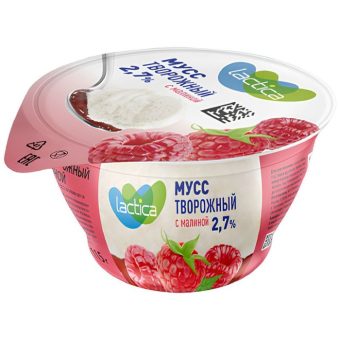 Творог мусс с малиной 2.7%, 115 г
