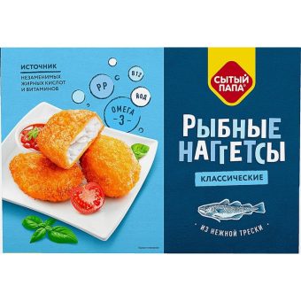 Наггетсы Сытый Папа рыбные тресковые, 250 г