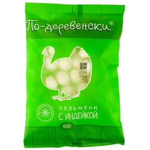 Пельмени Деревенские с мясом индейки, 400 г