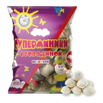 Пельмени Суперминички с говядиной, 450 г