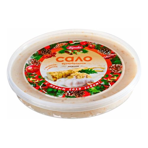 Сало Браво бутербродное Нежное с чесноком и беконом, 150 г