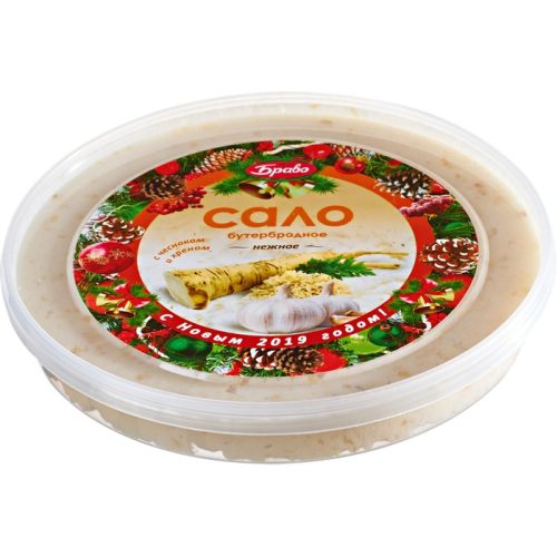Сало Браво бутербродное нежное с чесноком и хреном, 150 г
