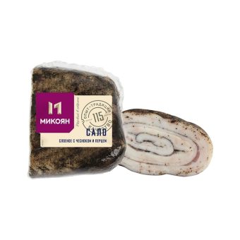 Сало с чесноком и черным перцем, 350 г