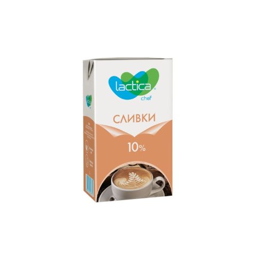 Сливки Lactica питьевые ультрапастеризованные 10%, 1 л