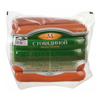 Сосиски с говядиной экстра, 400 г