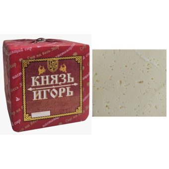 Сыр Новопокровский Князь Игорь на топлёном молоке 50%, куб, 2 кг