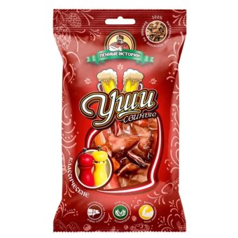 Ушки Пенные Истории свиные классические, варёно-копчёные, 100 г