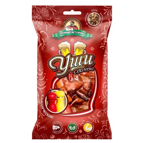 Ушки Пенные истории свиные классические, варёно-копчёные, 100 г