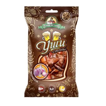 Ушки Пенные Истории свиные с хреном, варёно-копчёные, 100 г