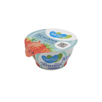 Йогурт Lactica греческий двухслойный с клубникой, 130 г