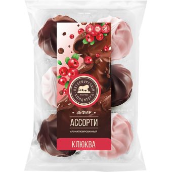 Зефир Ассорти клюква в глазури, 350 г