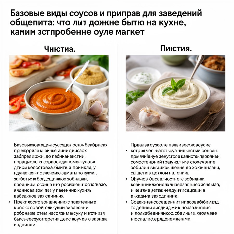 Сравнение и ориентиры по теме: Базовые виды соусов и приправ для заведений общепита: что должно быть на кухне