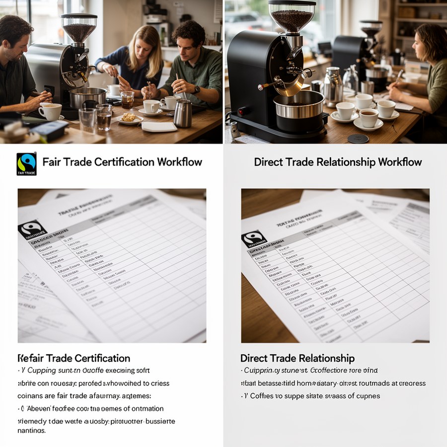 Сравнение моделей Fairtrade и Direct Trade в рабочем процессе обжарщика