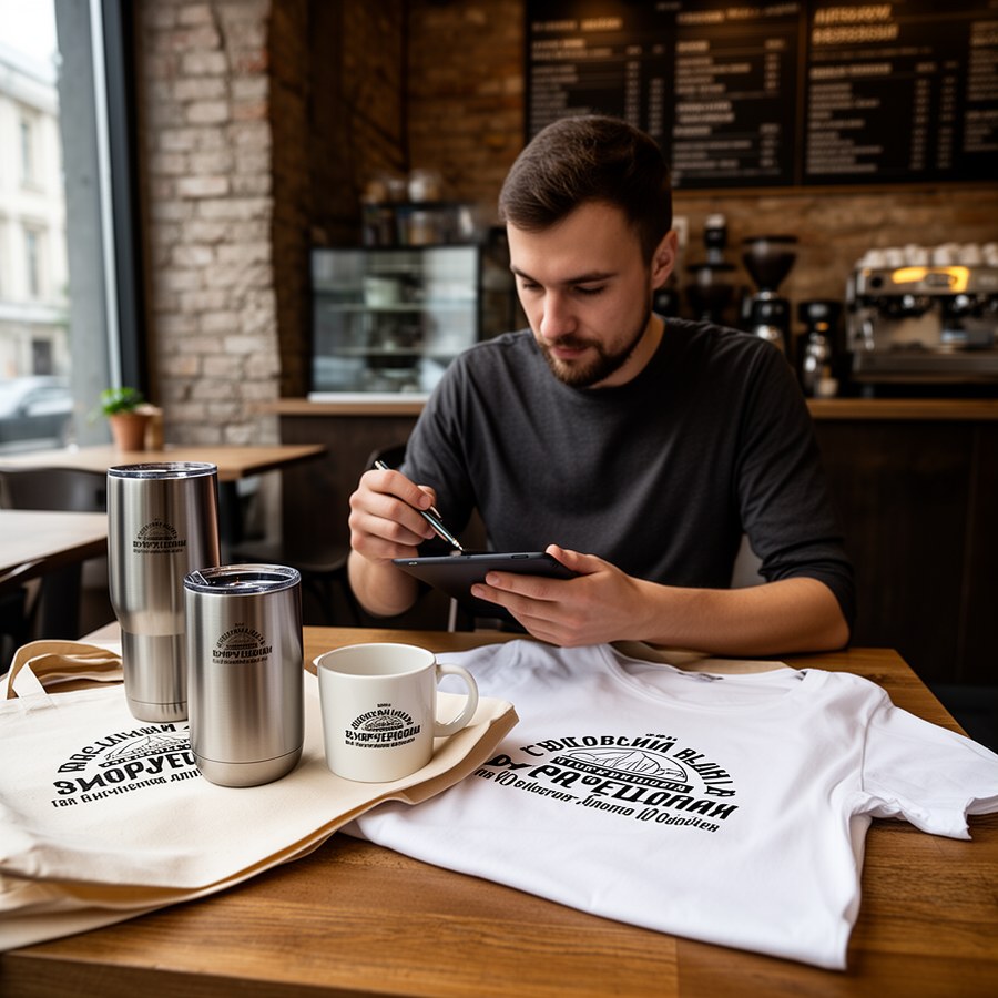 Выбор образцов мерча для кофейни