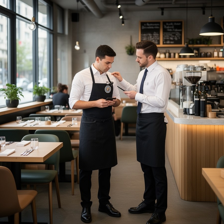 Проверка формы официанта перед сменой