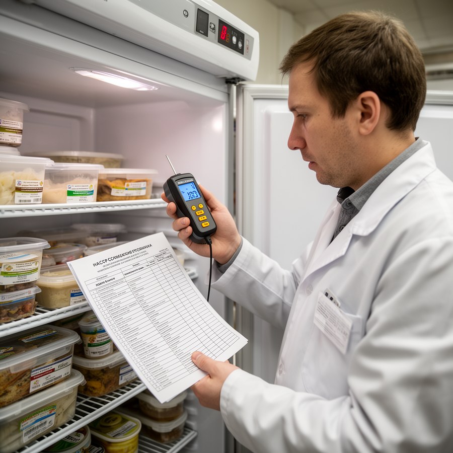 Контроль температуры хранения и заполнение журнала ХАССП