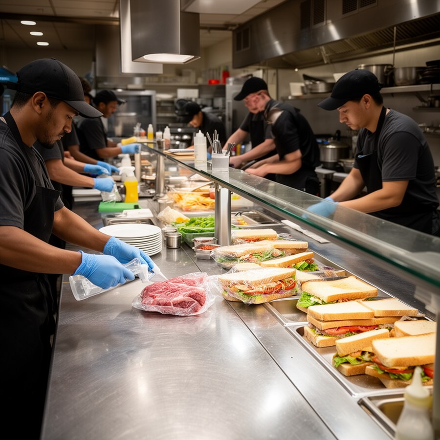 Обработка стола при смене задач на сэндвич-станции