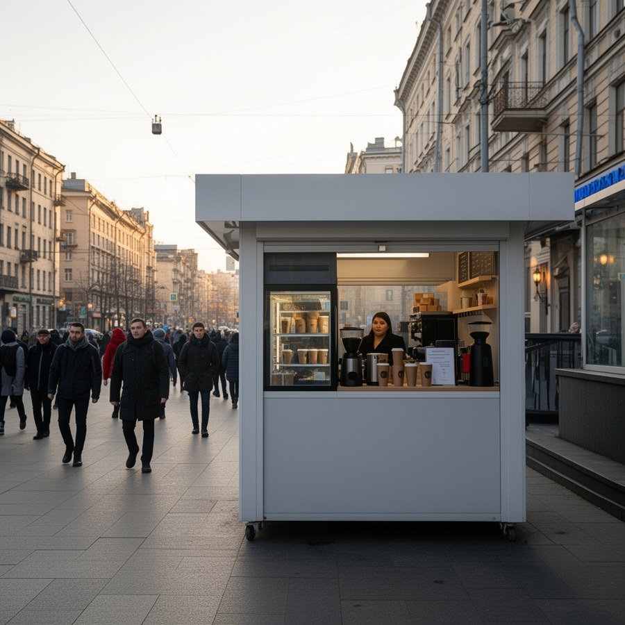 Точка кофе навынос у станции метро