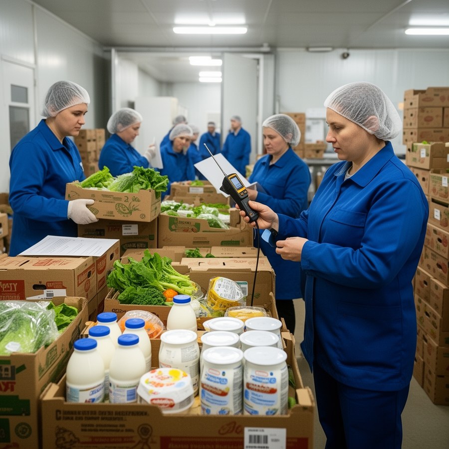 Приемка продуктов с проверкой сроков и температуры