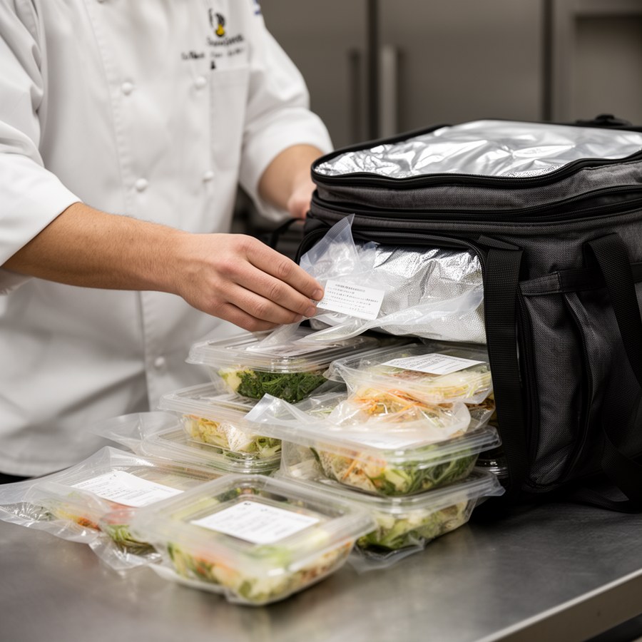Порционирование, маркировка и упаковка блюд для безопасной доставки