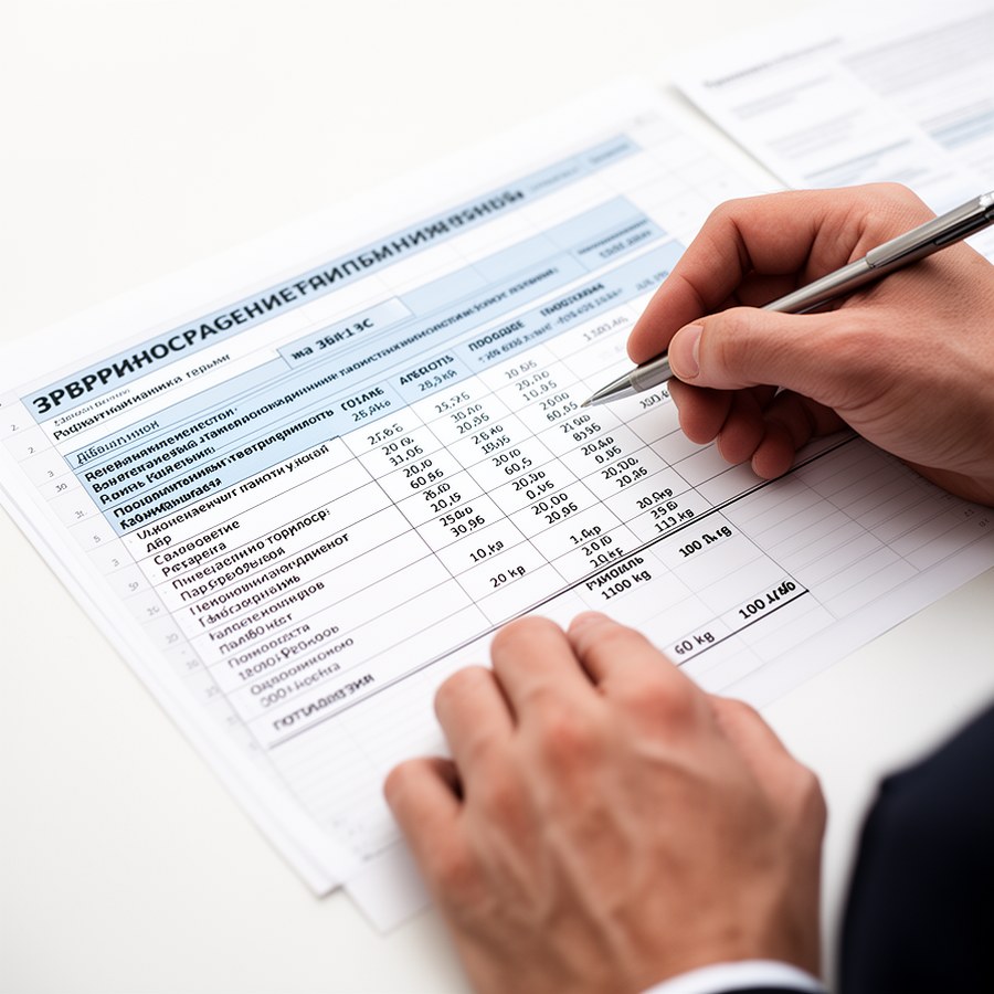 Табличный расчет по гостям