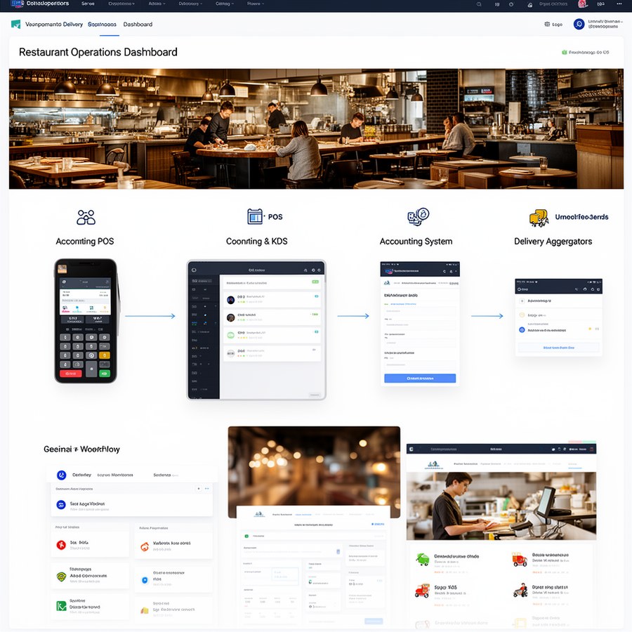 Схема интеграции KDS с POS, учетом и доставкой