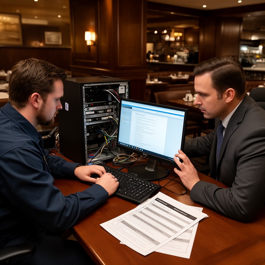 Команда ресторана реагирует на киберинцидент по чек-листу