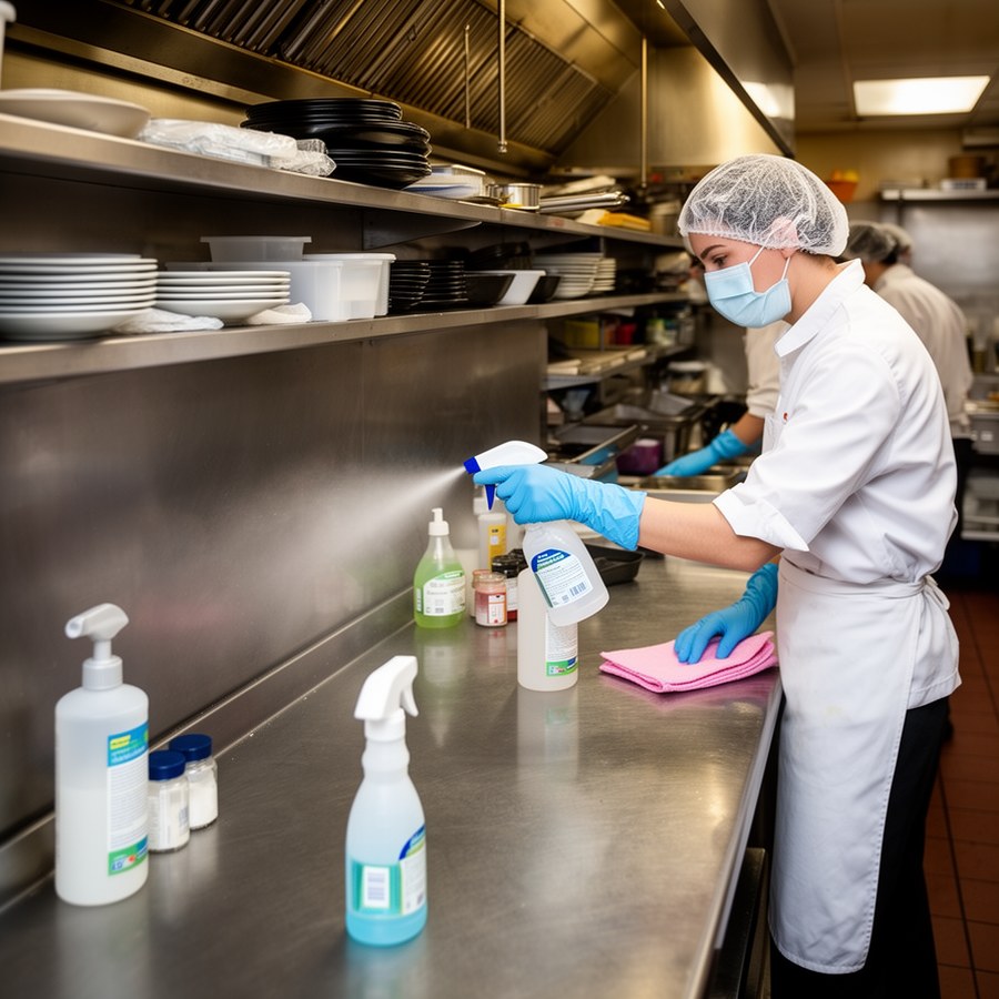 Усиленная дезинфекция контактных поверхностей на кухне