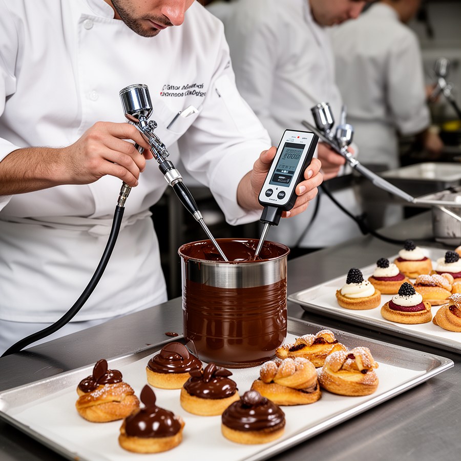 Темперирование шоколада и финишная отделка десертов аэрографом