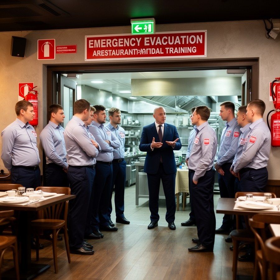 Инструктаж персонала ресторана по эвакуации
