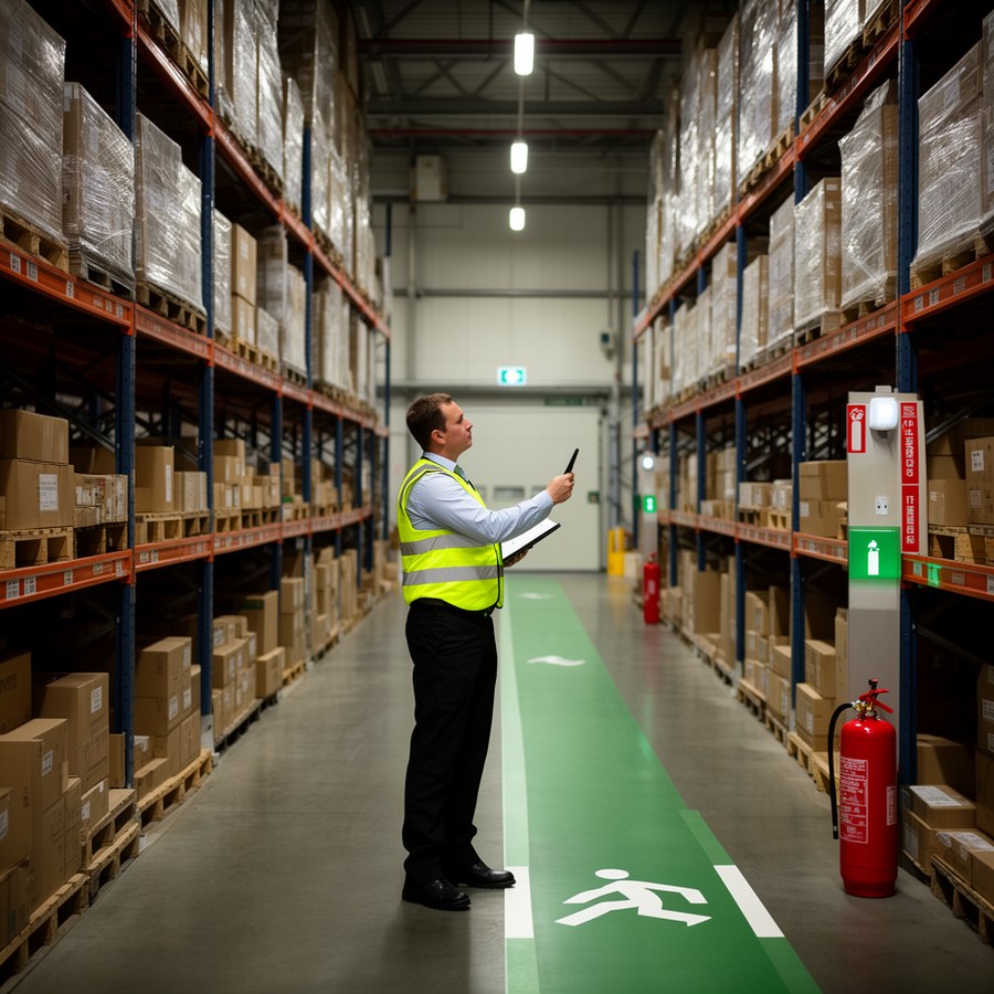 Проверка маршрута эвакуации на складе