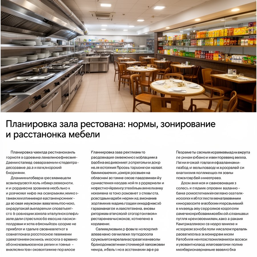 Практический пример по теме: Планировка зала ресторана: нормы, зонирование и расстановка мебели