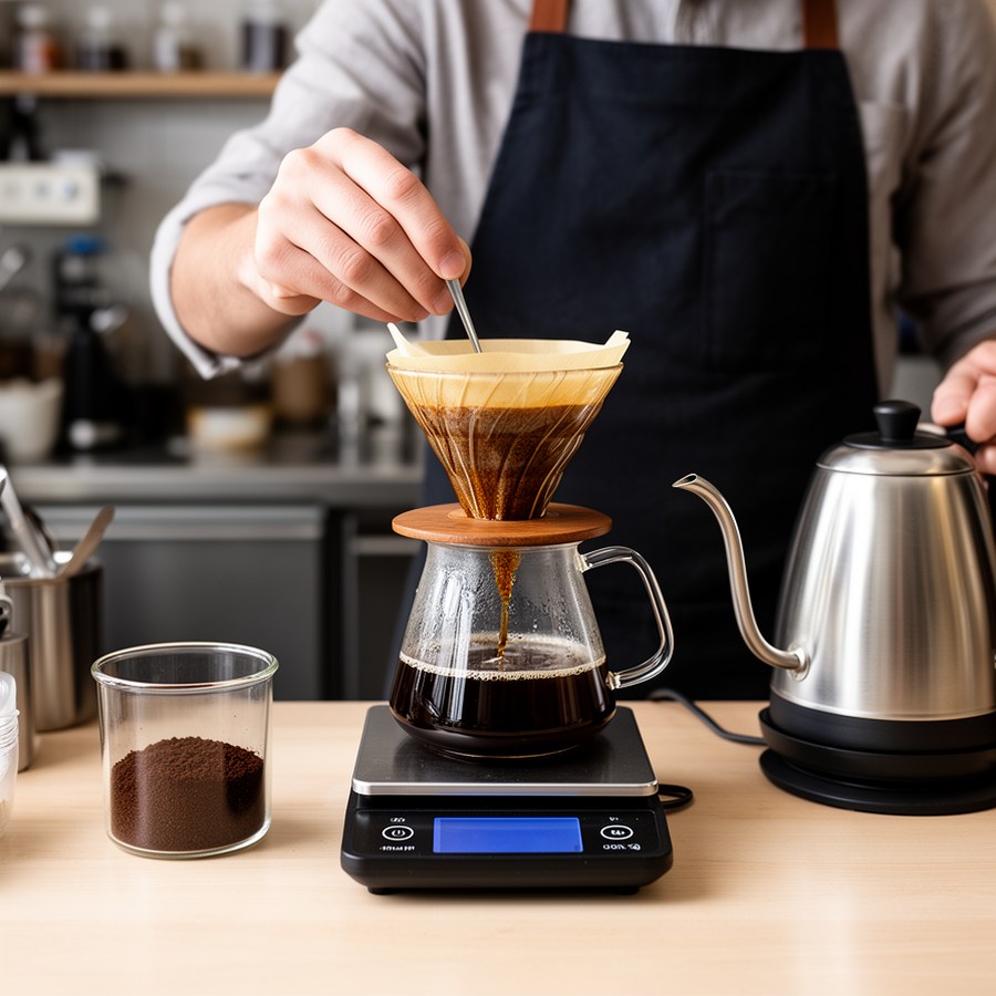 Приготовление фильтр-кофе в воронке V60