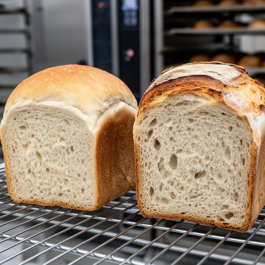 Сравнение результата при недорасстойке и корректной расстойке