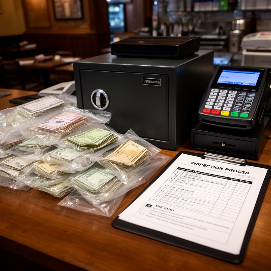 Сейф, кассовые документы и чек-лист закрытия смены