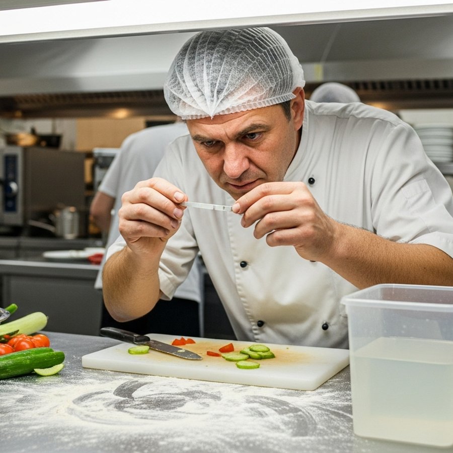 Проверка концентрации рабочего раствора тест-полоской