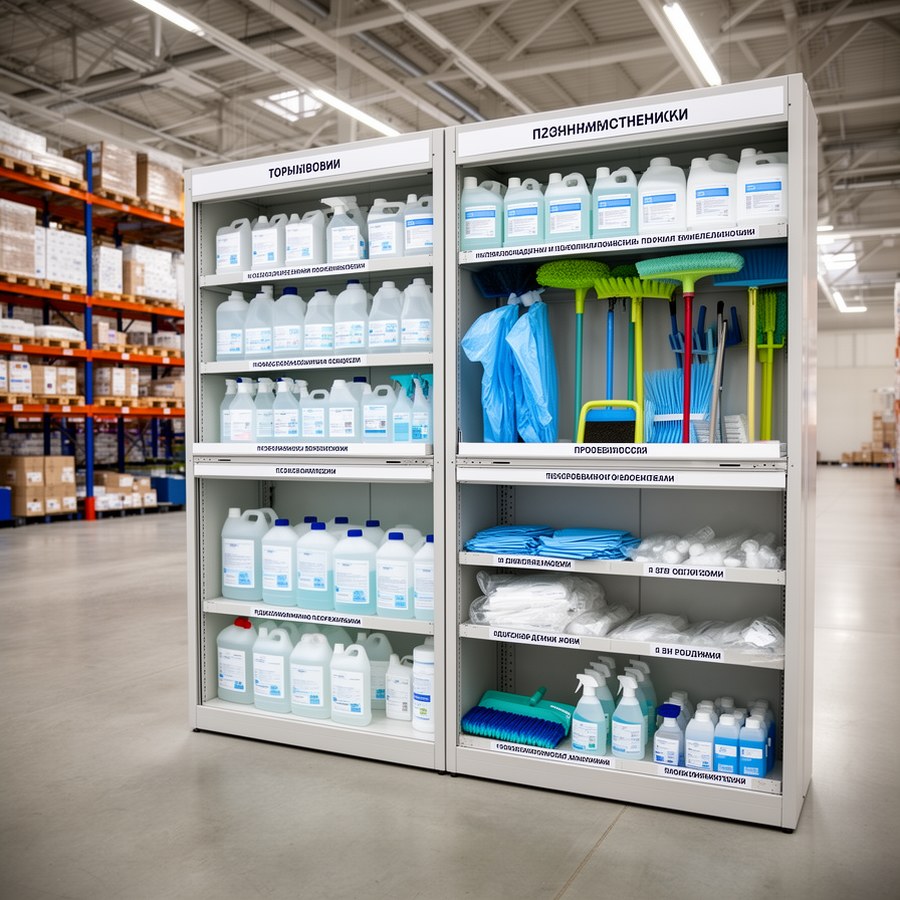 Организованное хранение дезсредств, СИЗ и уборочного инвентаря