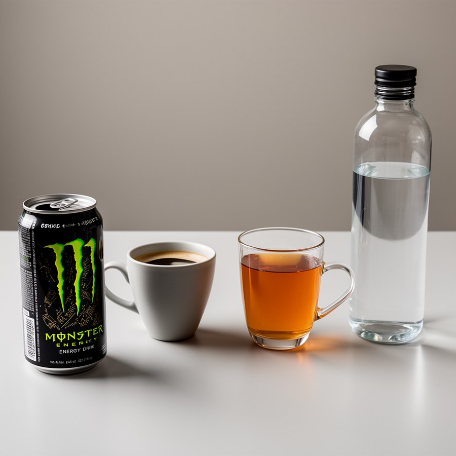 Сравнение энергетика, кофе, спортивного напитка и газировки