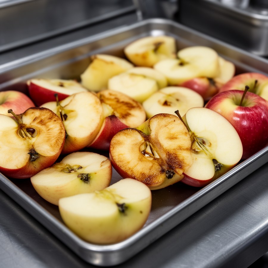 Сравнение текстуры и окисления яблок в нарезке